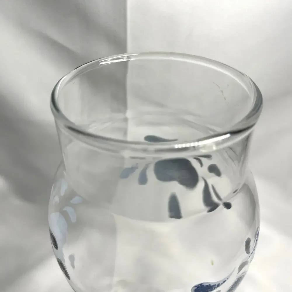 Corelle Blue Hearts Sponge Glass Hurricane Chimney Shade 3" Fitter - Picture 4 of 5